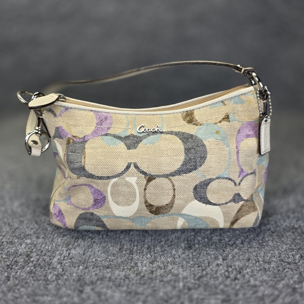Vintage Y2K Coach Signature Jacquard Soho Colorful Mini Hobo Bag w/Leather Charm